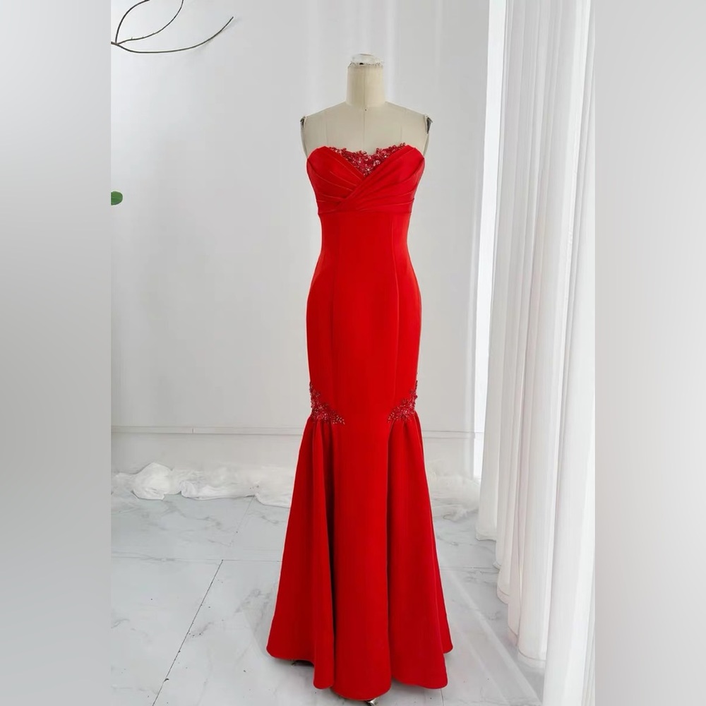 Terani Couture Scarlet Strapless Dress